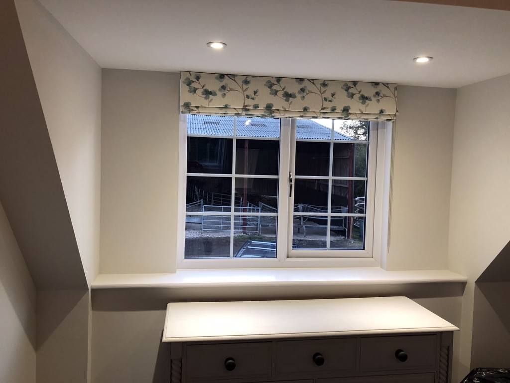 Roman blind in a vaulted room